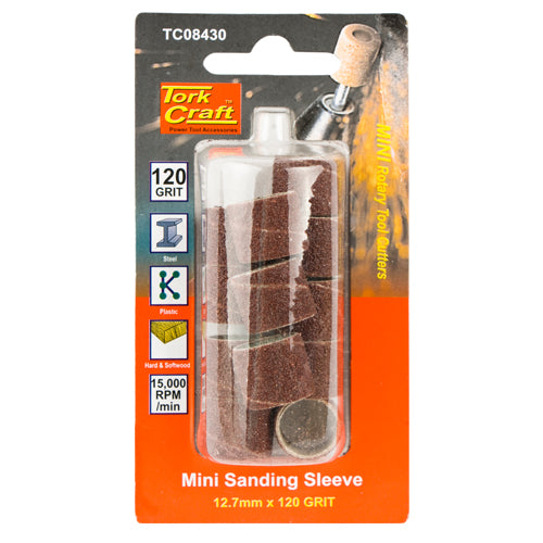 MINI SANDING SLEEVE 12.7MM 120G 12pc - Power Tool Traders