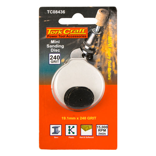 MINI SANDING DISC 19.1MM 240G - Power Tool Traders