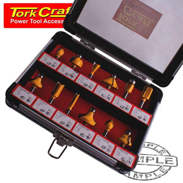 ROUTER BIT SET 12PC/ALU.CASE 1/4' - Power Tool Traders