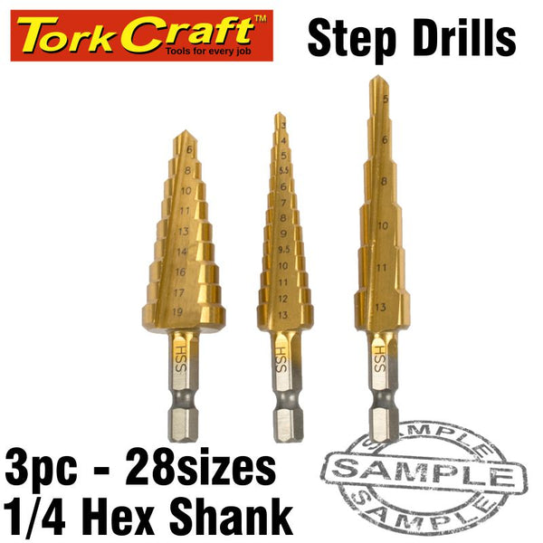 STEP DRILL SET 3PCE IN BLISTER - Power Tool Traders