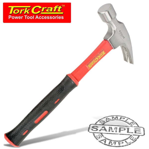 HAMMER CLAW 700G (24OZ) FIBREGLASS HANDLE 295MM & FULL POL HEAD - Power Tool Traders