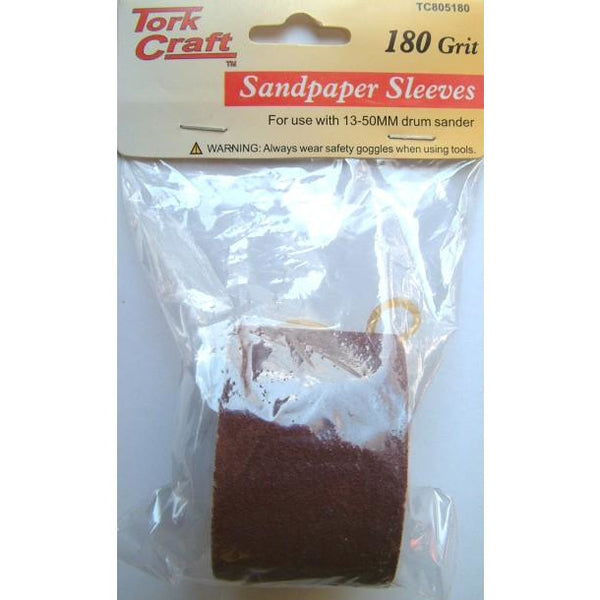 SANDING DRUM REPL. SLEEVES 180GR. 5/PK SET QTY.5 13 - 50mm - Power Tool Traders