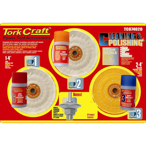 CLEANING & POLISHING KIT - SOFT METALS C/W 12.5MM ARBOR - Power Tool Traders