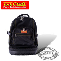 TOOL & LAPTOP BACKPACK BLACK RUBBER FEET 46 X 20 X 45CM TORK CRAFT - Power Tool Traders