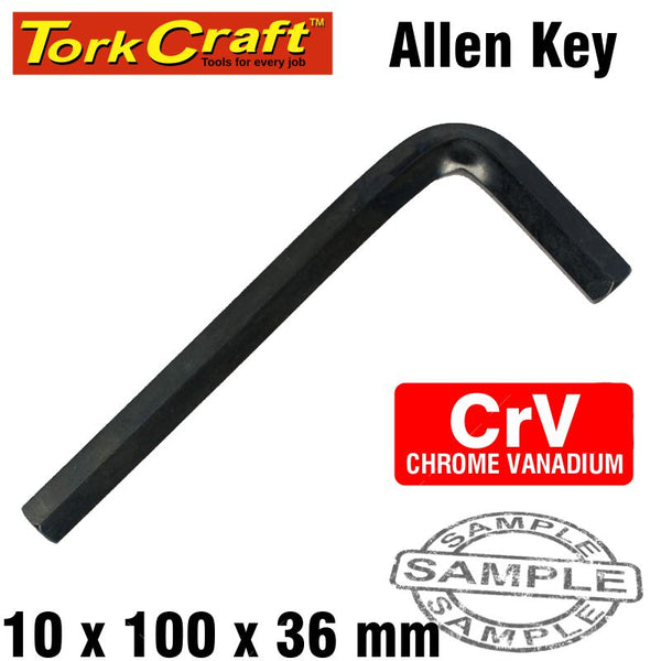 ALLEN KEY CRV BLACK FINISH 10 X 100 X 36MM - Power Tool Traders