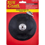 BACKING PAD RUBBER 125MM W/ARBOR - Power Tool Traders