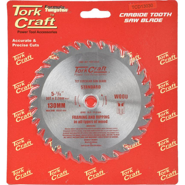 BLADE TCT 130 X 30T 16/13 GENERAL PURPOSE COMBINATION WOOD - Power Tool Traders