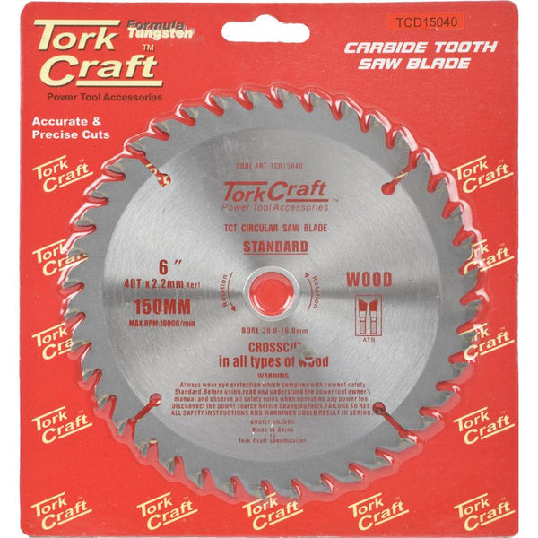 BLADE TCT 150 X 40T 20/16 GENERAL PURPOSE COMBINATION WOOD - Power Tool Traders