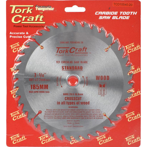 BLADE TCT 185 X 40T 20/16 GENERAL PURPOSE COMBINATION - Power Tool Traders