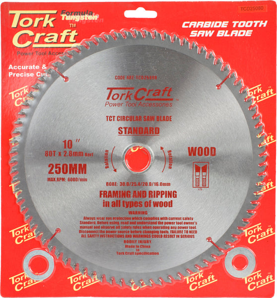 BLADE TCT 250 X 80T 30/1/20/1 GENERAL PURPOSE CROSS CUT SMOOTH