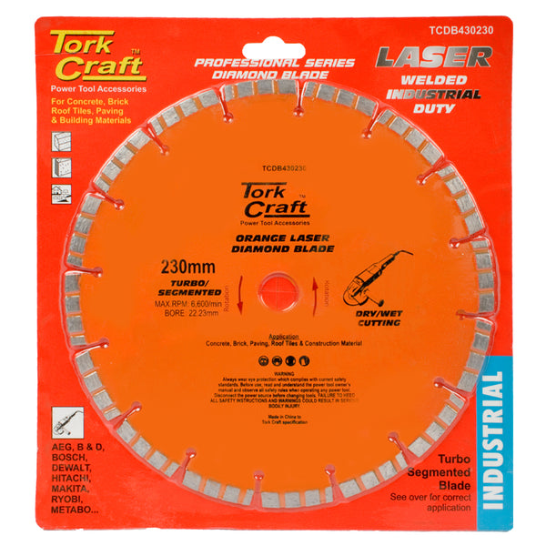 DIAMOND BLADE 230X22.22 TURBO/SEGM.LASER - Power Tool Traders