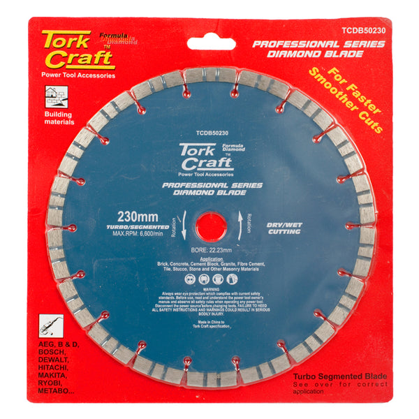 DIAMOND BLADE TURBO-SEGMENTED 230X22.23MM - Power Tool Traders