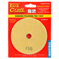 100MM DIAMOND WET POLISHING PAD 150 GRIT YELLOW - Power Tool Traders