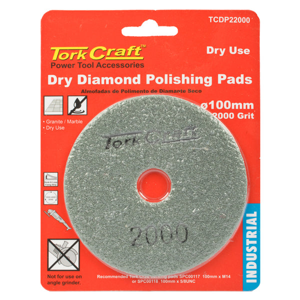 100MM DIAMOND POLISHING PAD 2000 GRIT DRY USE - Power Tool Traders