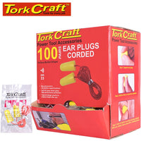 EAR PLUG CORDED 1PR POLY BAG 100 PR PER BOX BULLET SHAPE YELLOW - Power Tool Traders