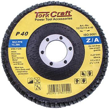 FLAP DISC ZIRCONIUM 115MM 40GRIT ANGLED - Power Tool Traders