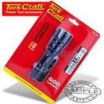 TORCH LED ALUM. 600LM BLK USE 1X18650 OR 2X CR123A TORK CRAFT - Power Tool Traders