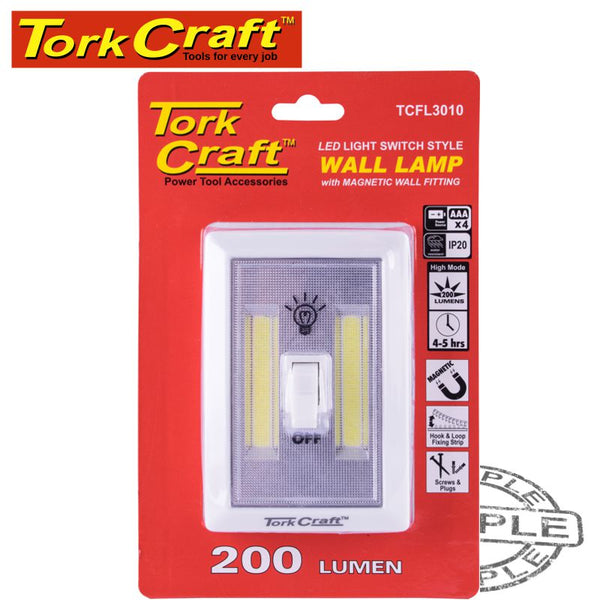 LIGHT SWITCH LED 200LM USE 4XAAA BAT TORK CRAFT - Power Tool Traders
