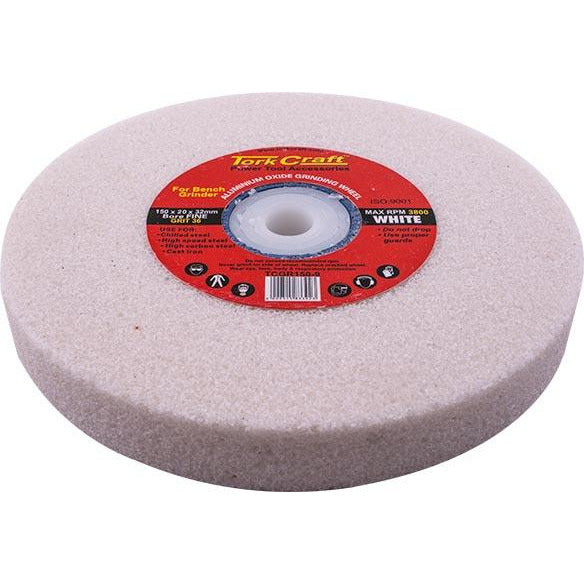 GRINDING WHEEL 150X20X32MM WHITE COARSE 36GR W/BUSHES FOR BENCH GRIN - Power Tool Traders