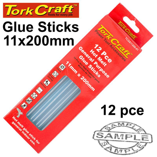 GLUE STICK 11 X 200MM 12PC HOT MELT GEN. PURPOSE EVA 18000CPS - Power Tool Traders