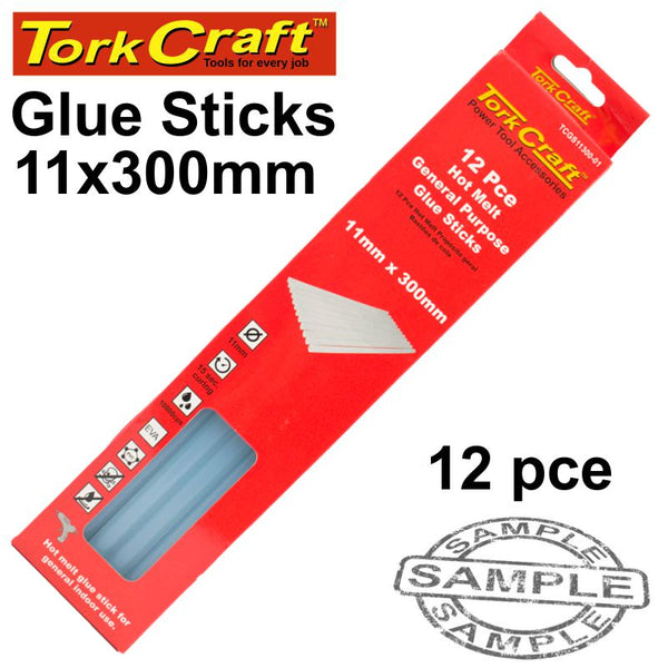 GLUE STICK 11 X 300MM 12PC HOT MELT GEN. PURPOSE EVA 18000CPS - Power Tool Traders