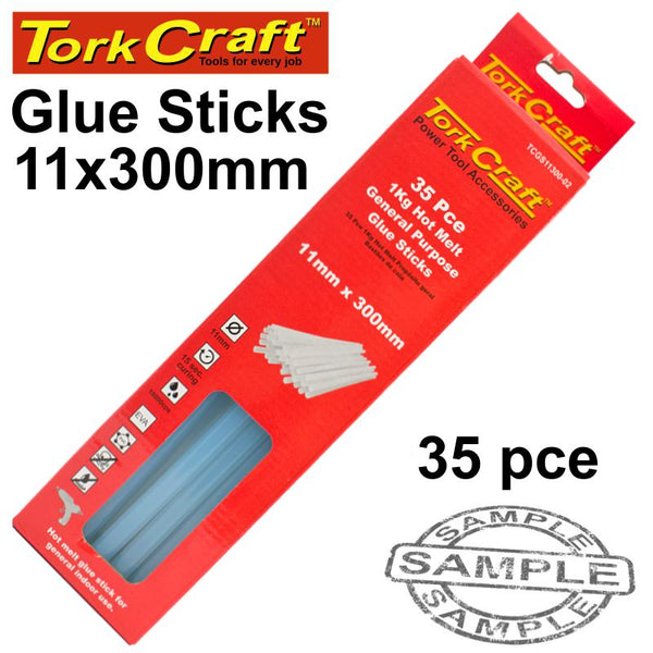 GLUE STICK 11 X 300MM 35PC 1KG HOT MELT GEN. PURPOSE EVA 18000CPS - Power Tool Traders
