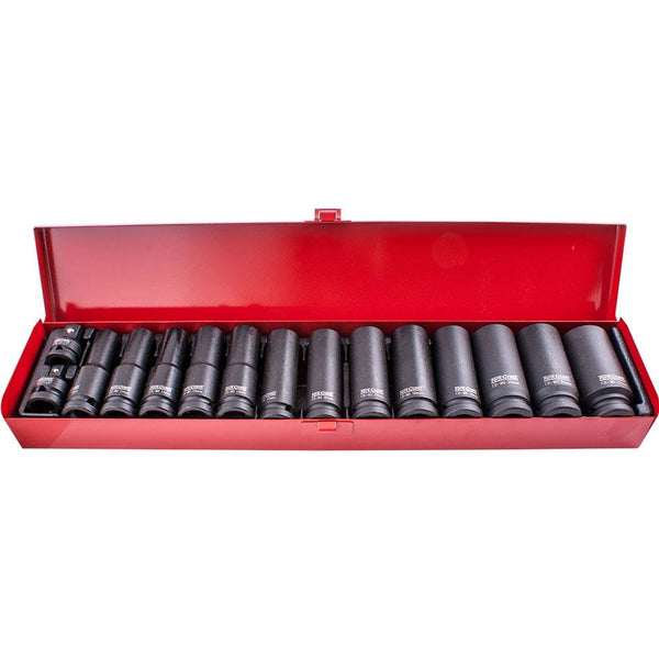 15PC 1/2' DR IMP SOCKET SET(10 - 27 + 2 X ADAPTORS 3/8X1/2 & 1/2X3/8 ) - Power Tool Traders