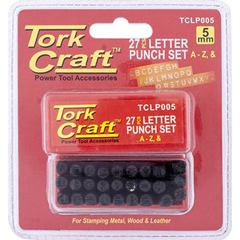 LETTER PUNCH SET 5MM (A-Z) BLACK FINISH - Power Tool Traders
