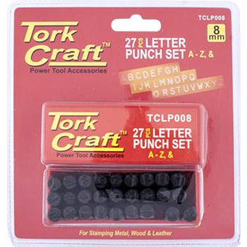 LETTER PUNCH SET 8MM (A-Z) BLACK FINISH - Power Tool Traders