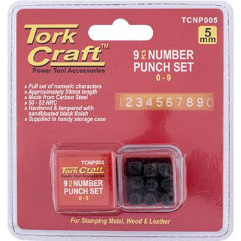NUMBER PUNCH SET 5MM (0-9MM) BLACK FINISH - Power Tool Traders