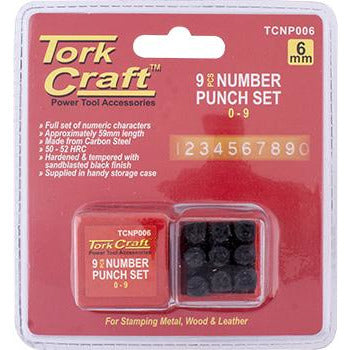 NUMBER PUNCH SET 6MM (0-9MM) BLACK FINISH - Power Tool Traders
