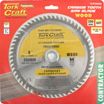 BLADE CONTRACTOR 200 X 60T 30/20/16 CIRCULAR SAW TCT - Power Tool Traders