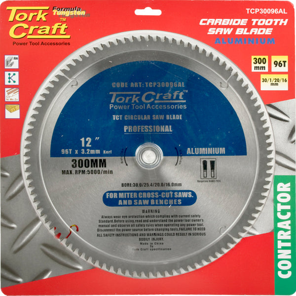 BLADE CONTRACTOR ALUM 300 X 96T 30/1/20/16 CIRCULAR SAW TCT - Power Tool Traders