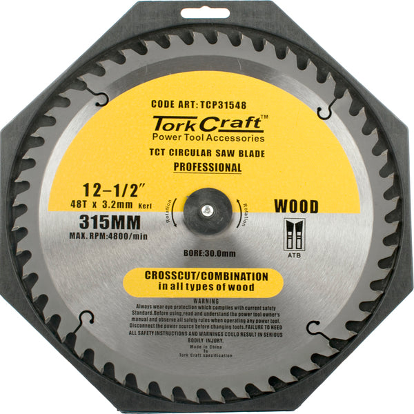 BLADE CONTRACTOR 315MM X 48T 30MM BORE CIRCULAR SAW TCT - Power Tool Traders