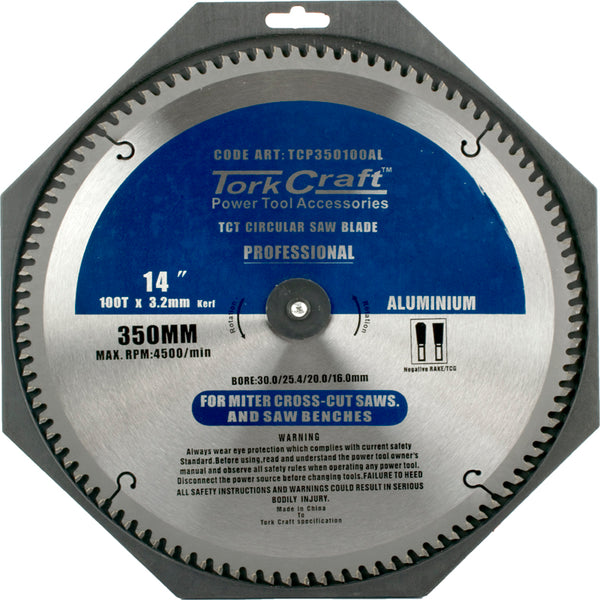 BLADE CONTRACTOR ALUM 350 X 100T TCG NEG CIRCULAR SAW TCT - Power Tool Traders