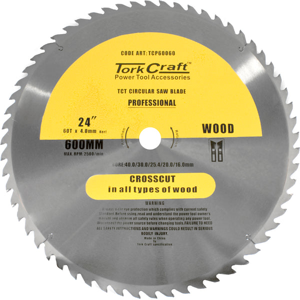 TCT SAW BLADE 600X60T 4MM KERF 40/30/1/20/16 - Power Tool Traders