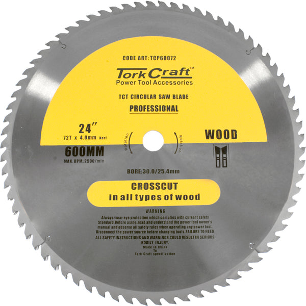TCT SAW BLADE RIP & CROSS 600X72T 40/30/25.4/20/16 - Power Tool Traders