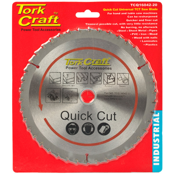 UNIVERSAL QUICK CUT TCT BLADE 160X42T 20-16 - Power Tool Traders