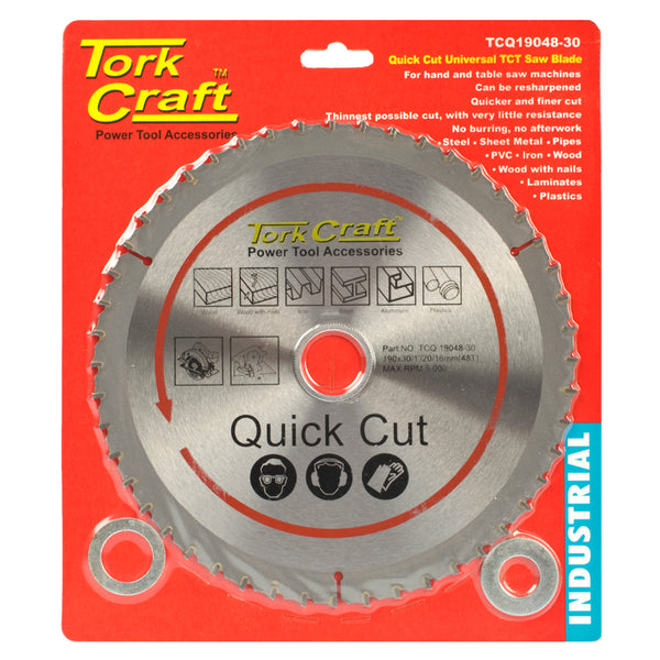 UNIVERSAL QUICK CUT TCT BLADE 190X48T 30-20-16 - Power Tool Traders