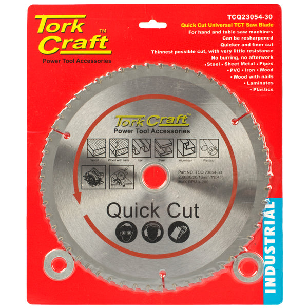 UNIVERSAL QUICK CUT TCT BLADE 230X54T 30-20 - Power Tool Traders