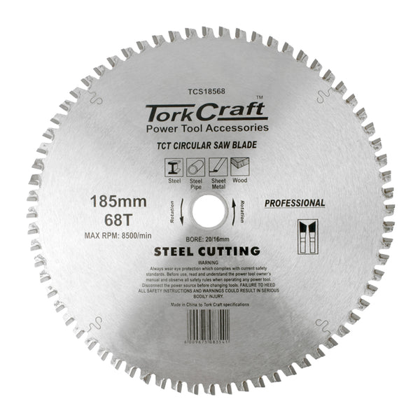 TCT BLADE STEEL CUTTING 185X68T 20/16 - Power Tool Traders