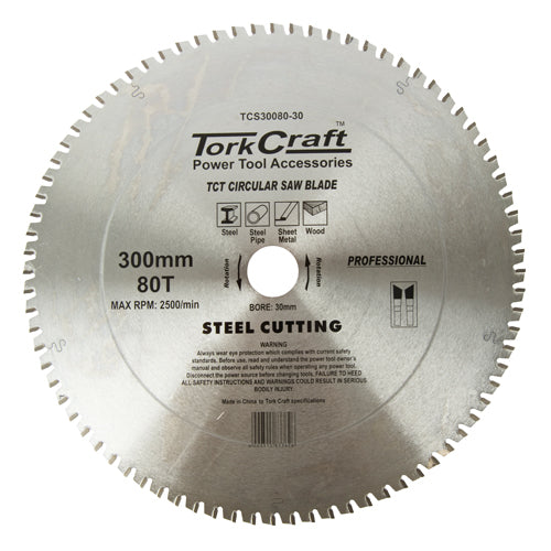 TCT BLADE STEEL CUTTING. 300 X 80T 30MM BORE - Power Tool Traders