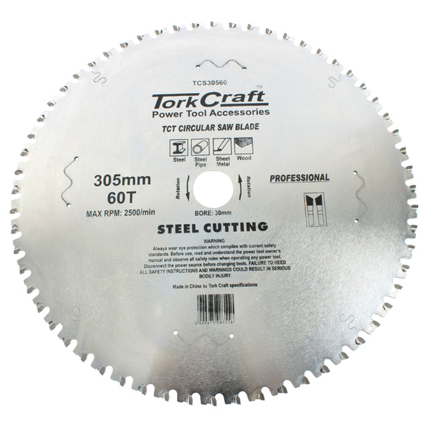 TCT BLADE STEEL CUTTING 305X60T 30MM - Power Tool Traders