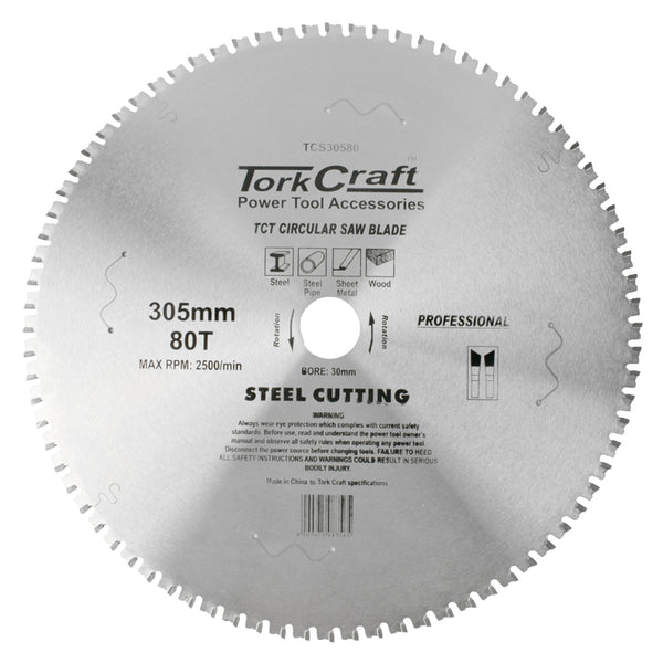 TCT BLADE STEEL CUTTING 305X80T 30MM - Power Tool Traders