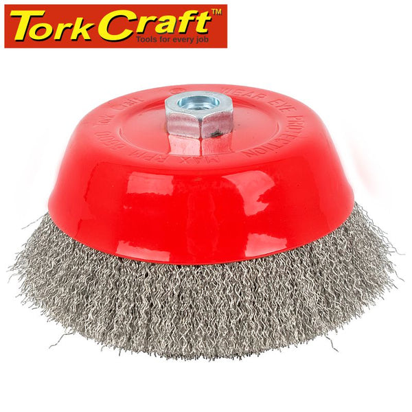 WIRE CUP BRUSH 150 X M14 CRIMPED STAINLESS STEEL BULK TCW - Power Tool Traders