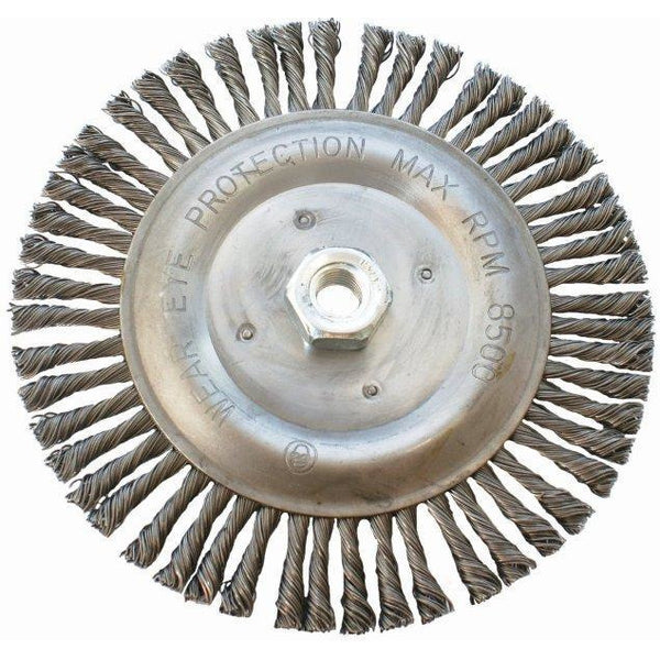 WIRE WHEEL BRUSH SINGLE SECTION TWISTED PLAIN 175MMXM14 BLISTER - Power Tool Traders