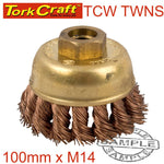 WIRE CUP BRUSH N/SPARK TWISTED 100MMXM14 BULK - Power Tool Traders