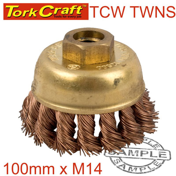 WIRE CUP BRUSH N/SPARK TWISTED 100MMXM14 BULK - Power Tool Traders