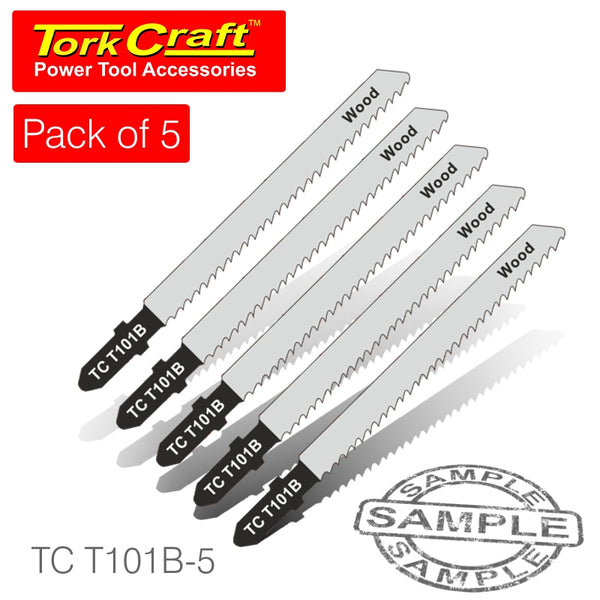T-SHANK JIGSAW BLADE FOR WOOD 2.5MM 10TPI 100MM 5PC - Power Tool Traders
