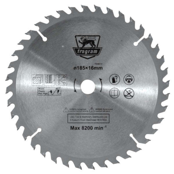 BLADE 185X16MM WOOD 40T - Power Tool Traders